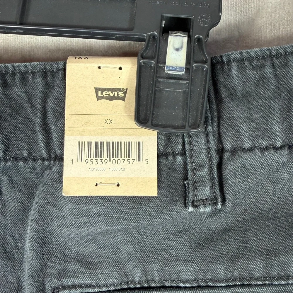 Levi's XX Chino EZ Shorts Men XXL Black Elastic Waist Cotton Stretch New